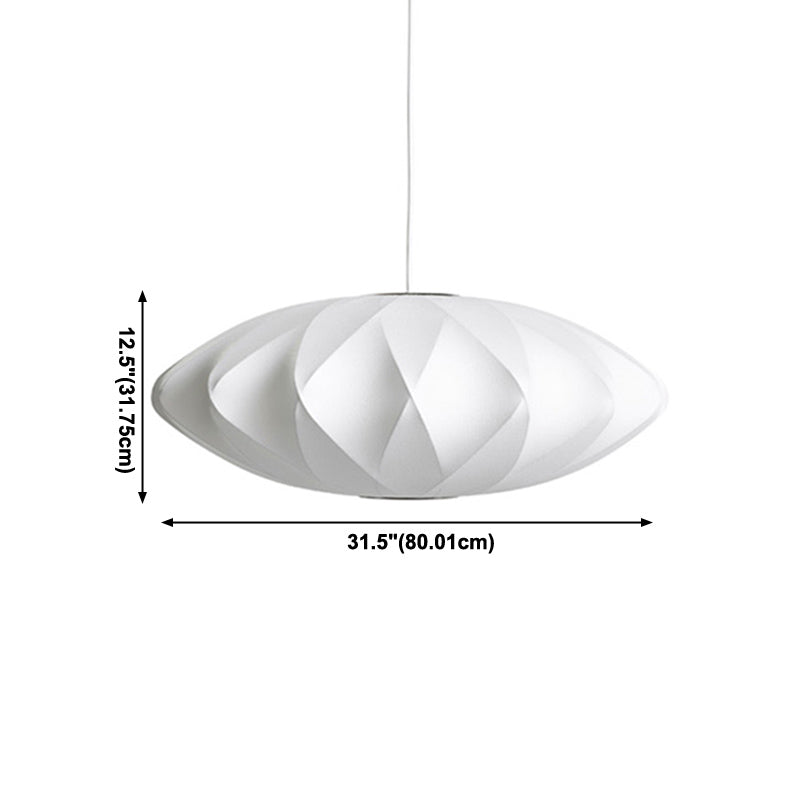 Kit d'éclairage ovale à la soie de soie et de lumière du plafond nordique blanc pour salle à manger