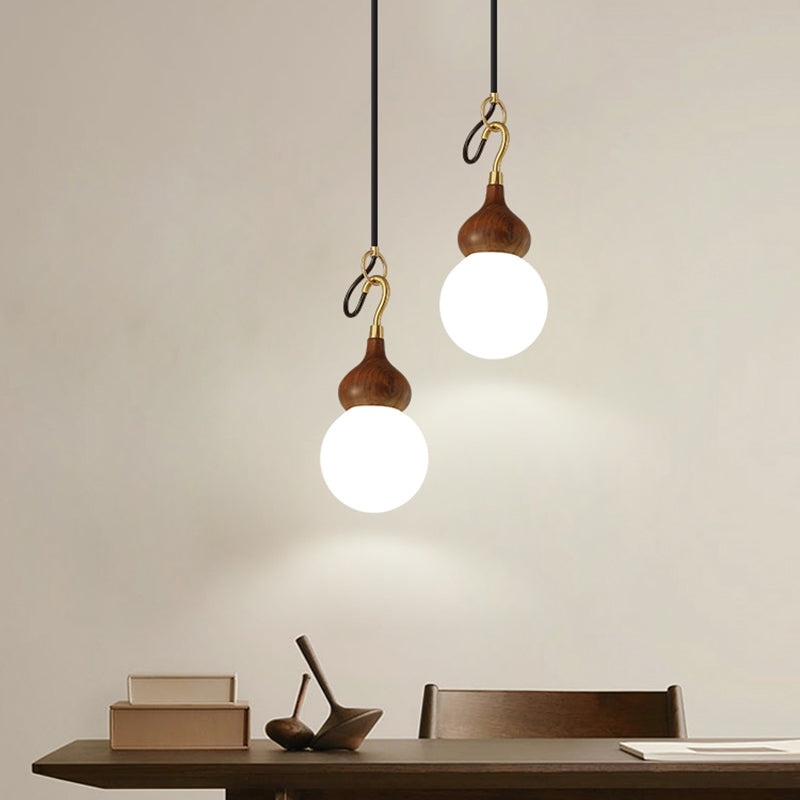 Lumière pendule de gourde moderne 1-Light Wood suspendu plafond plafond pour salle à manger