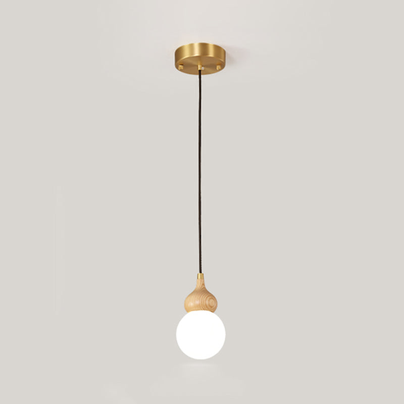Lumière pendule de gourde moderne 1-Light Wood suspendu plafond plafond pour salle à manger