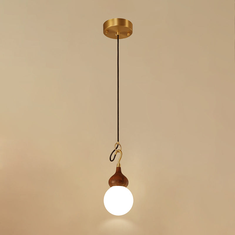 Lumière pendule de gourde moderne 1-Light Wood suspendu plafond plafond pour salle à manger