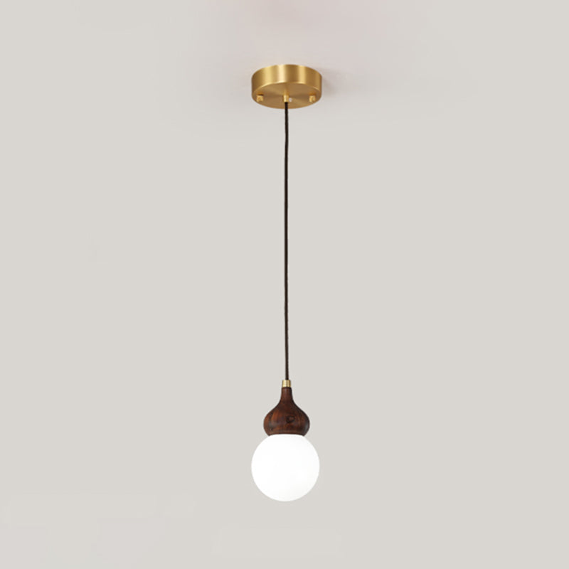 Lumière pendule de gourde moderne 1-Light Wood suspendu plafond plafond pour salle à manger