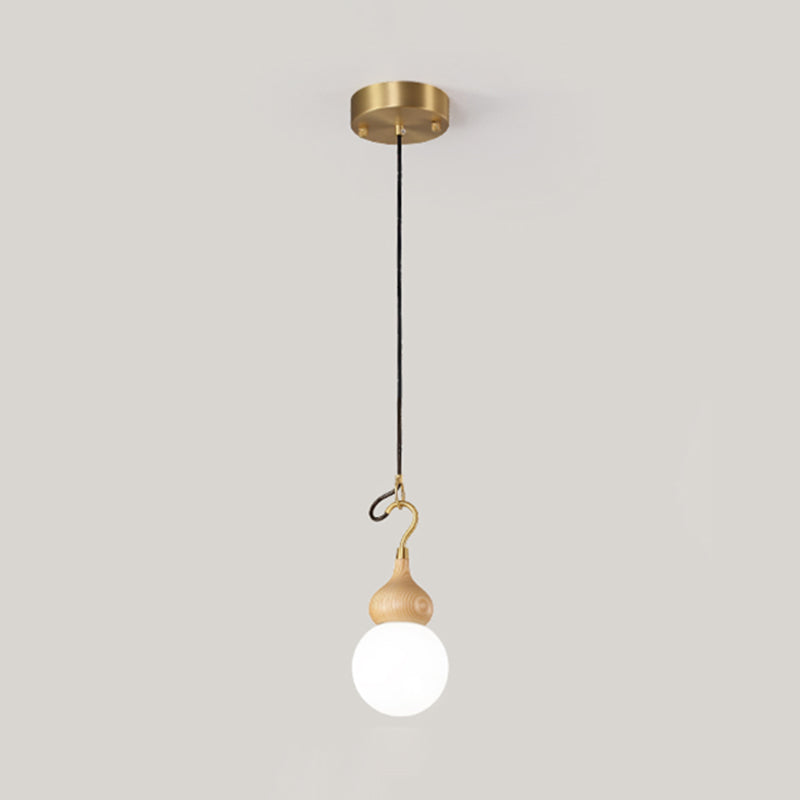 Lumière pendule de gourde moderne 1-Light Wood suspendu plafond plafond pour salle à manger
