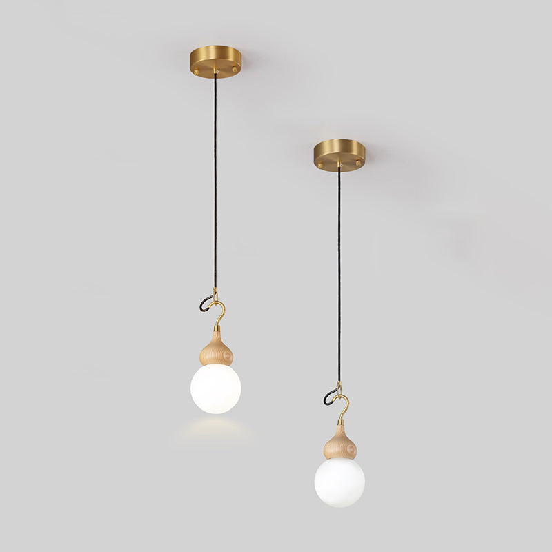 Lumière pendule de gourde moderne 1-Light Wood suspendu plafond plafond pour salle à manger