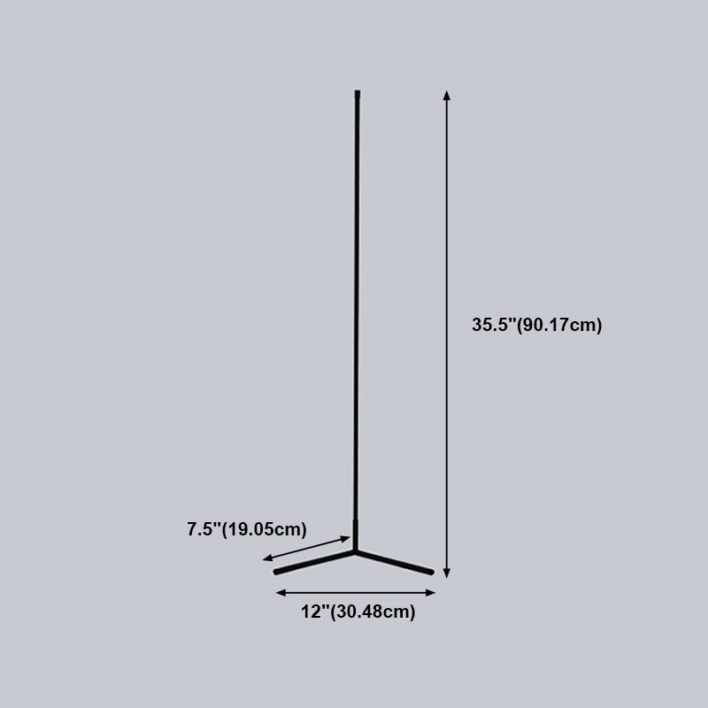 Metal Linear Shape Floor Lamp Modern Style 1 Light Floor Lamp Fixture in Black