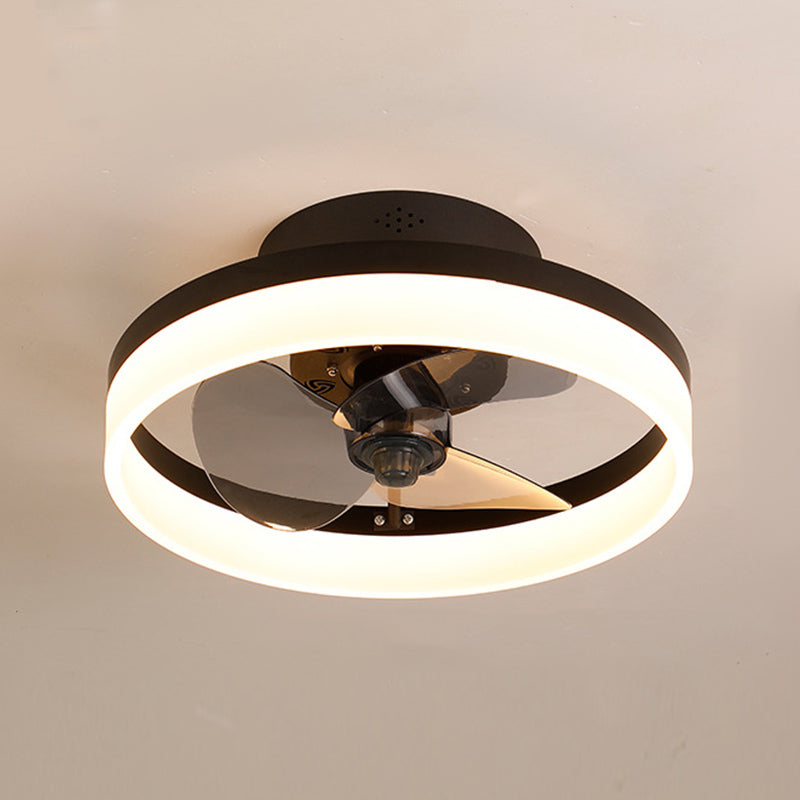 Modern Style Ceiling Fan Lighting Metal 1 Light Ceiling Fan Lamp for Bedroom