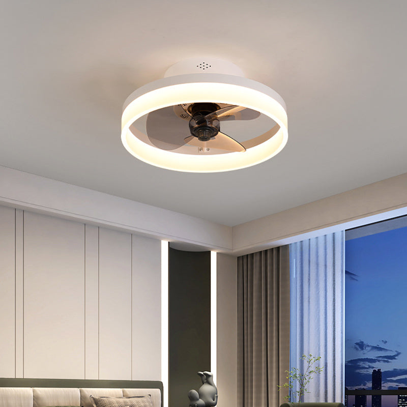 Modern Style Ceiling Fan Lighting Metal 1 Light Ceiling Fan Lamp for Bedroom