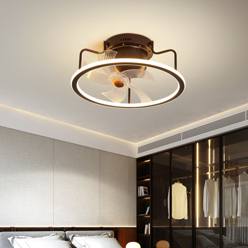 Modern Style Ceiling Fan Lighting Metal 1 Light Ceiling Fan Lamp for Bedroom