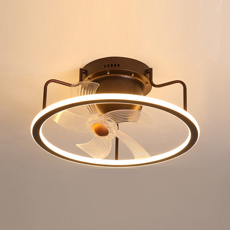 Modern Style Ceiling Fan Lighting Metal 1 Light Ceiling Fan Lamp for Bedroom