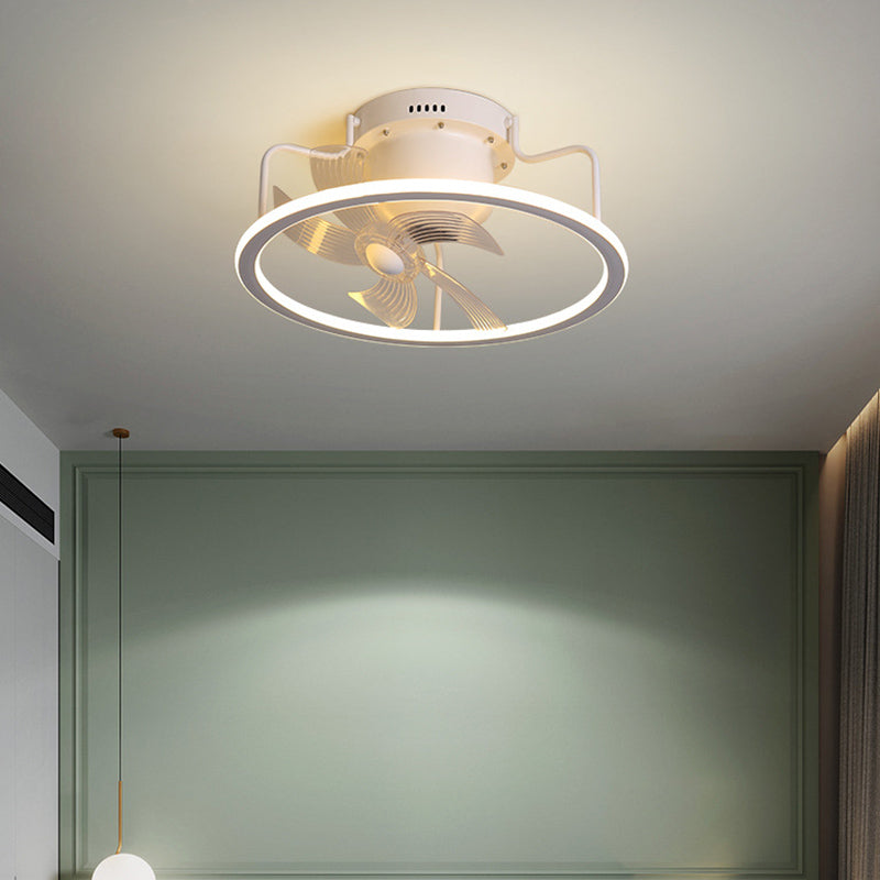 Modern Style Ceiling Fan Lighting Metal 1 Light Ceiling Fan Lamp for Bedroom