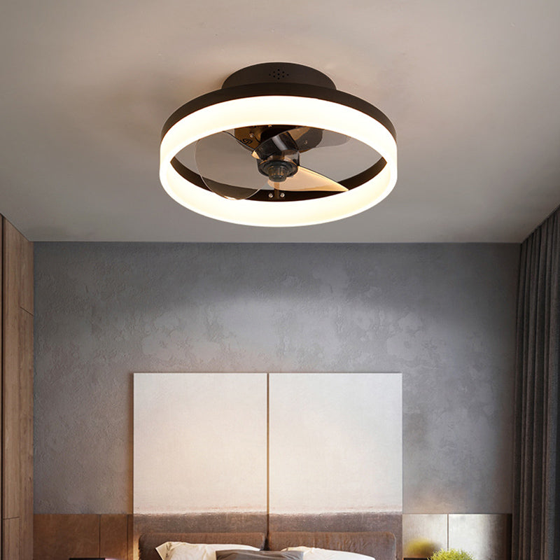 Modern Style Ceiling Fan Lighting Metal 1 Light Ceiling Fan Lamp for Bedroom