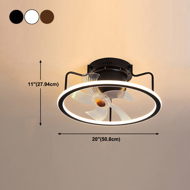 Modern Style Ceiling Fan Lighting Metal 1 Light Ceiling Fan Lamp for Bedroom