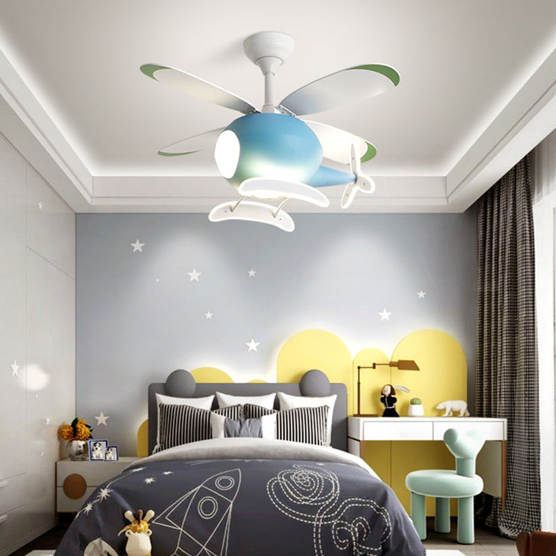 Éclairage de ventilateur de plafond de style pour enfants Metal 4 Plafond léger lampe à fans pour restaurant
