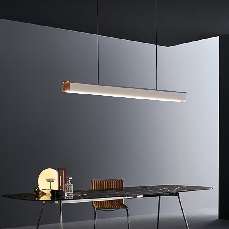 Simple Style Rectangle Island Light Fixture 1-Light Restaurant Hanging Lamp