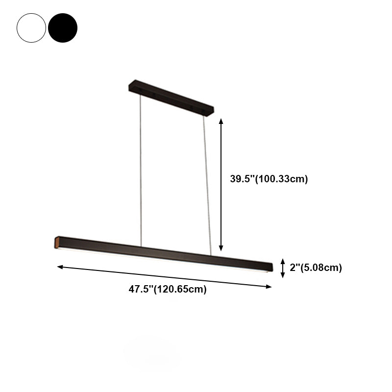 Simple Style Rectangle Island Light Fixture 1-Light Restaurant Hanging Lamp