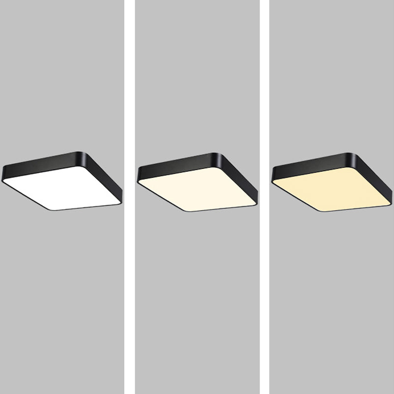 Schwarze, quadratische Deckenleuchte, schlichte LED-Deckenleuchte aus Aluminium