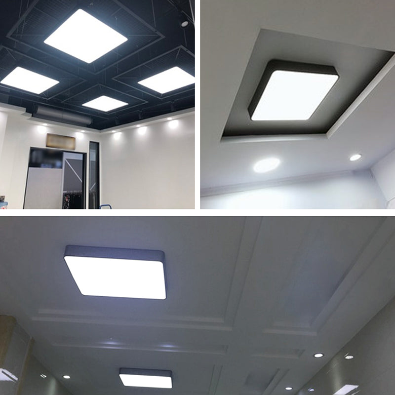 Schwarze, quadratische Deckenleuchte, schlichte LED-Deckenleuchte aus Aluminium