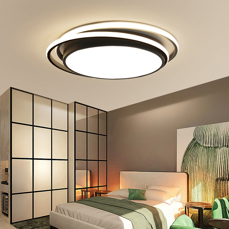 Luminaire de plafond encastré à montage encastré de simplicité noire Lumière montée au plafond de LED