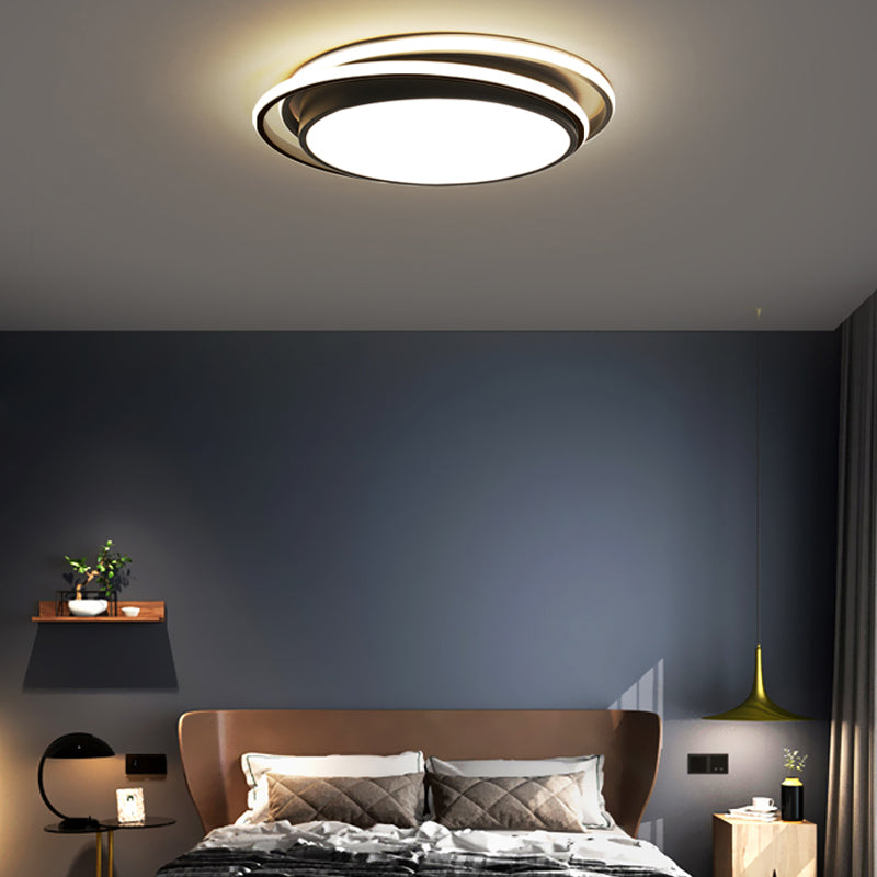 Luminaire de plafond encastré à montage encastré de simplicité noire Lumière montée au plafond de LED