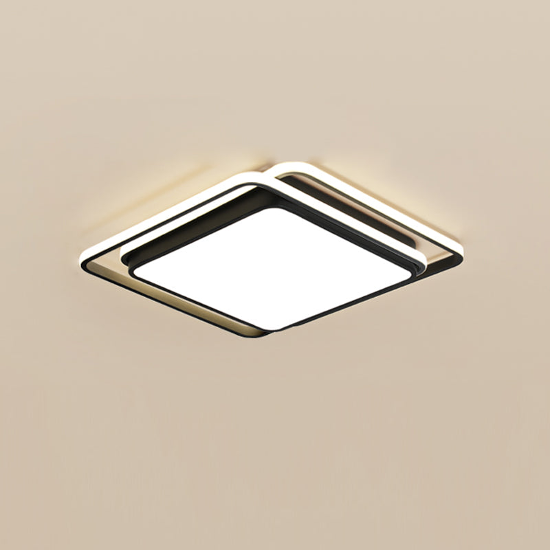 Luminaire de plafond encastré à montage encastré de simplicité noire Lumière montée au plafond de LED