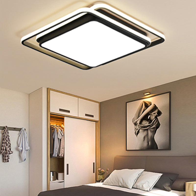 Luminaire de plafond encastré à montage encastré de simplicité noire Lumière montée au plafond de LED