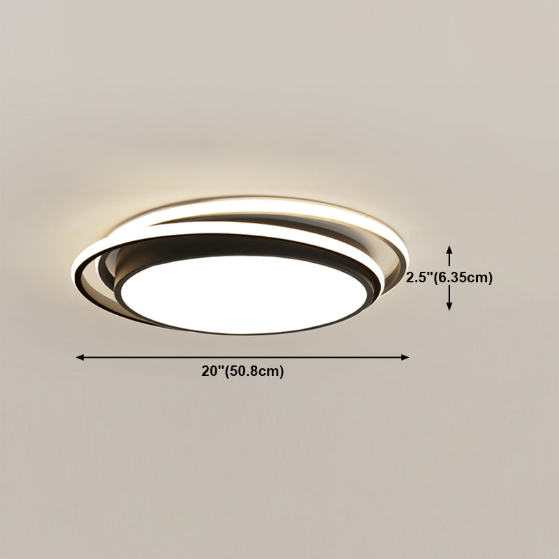 Luminaire de plafond encastré à montage encastré de simplicité noire Lumière montée au plafond de LED
