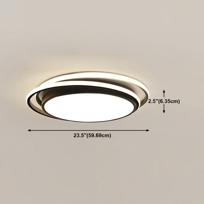 Luminaire de plafond encastré à montage encastré de simplicité noire Lumière montée au plafond de LED