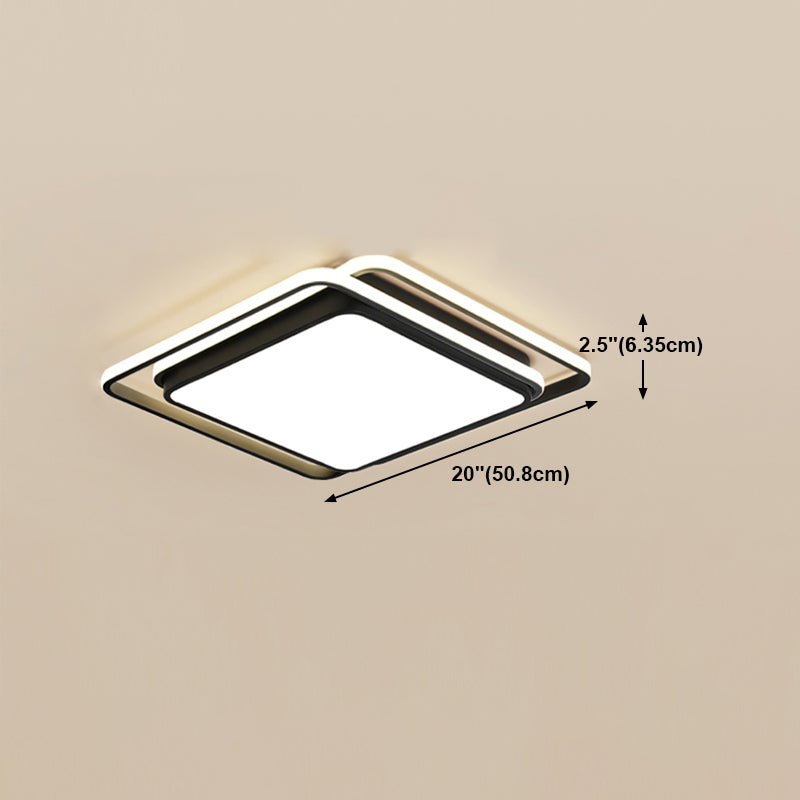 Luminaire de plafond encastré à montage encastré de simplicité noire Lumière montée au plafond de LED