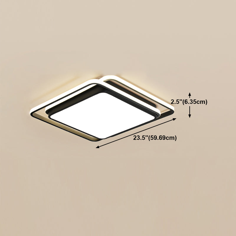 Luminaire de plafond encastré à montage encastré de simplicité noire Lumière montée au plafond de LED