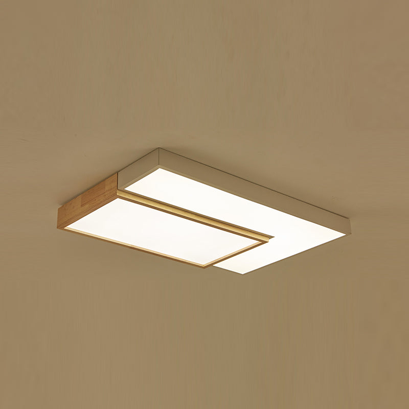 2-lichts houten plafondlamp Moderne plafondlamp met acrylkap