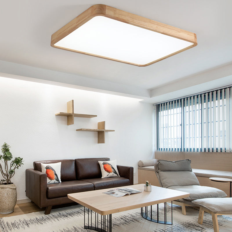 Plafonnier en bois monté sur plafonnier moderne pour salon
