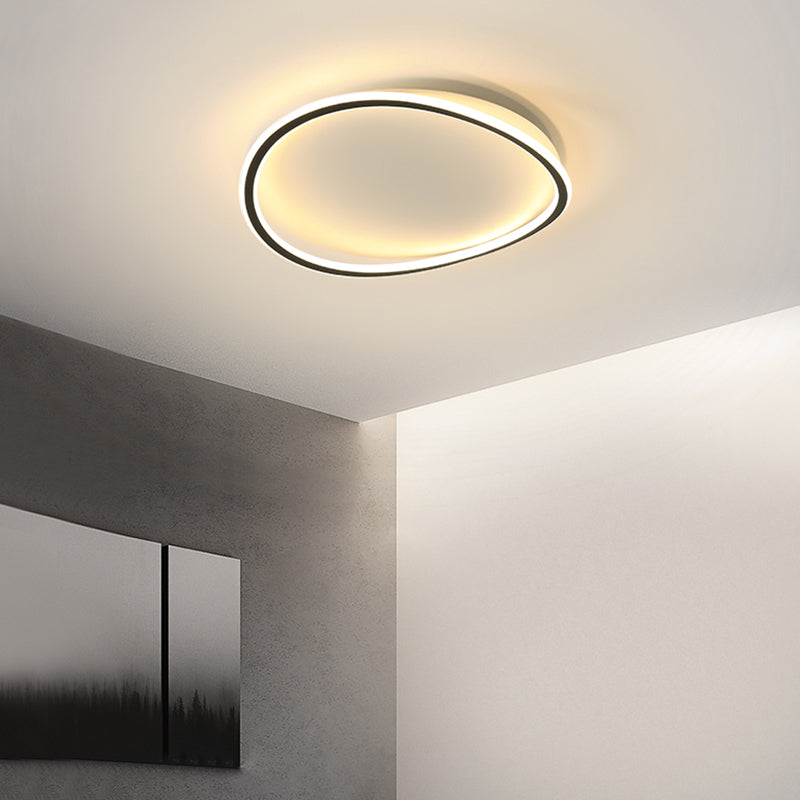 Black Flush Mount Ceiling Lighting Fixture Minimalist LED Metal Flush Mount Lighting