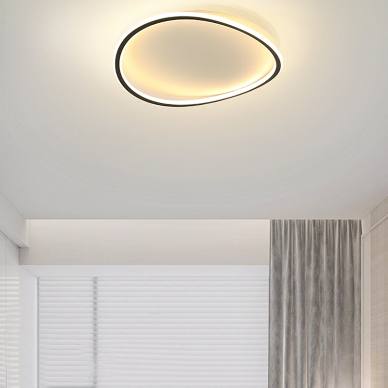 Black Flush Mount Ceiling Lighting Fixture Minimalist LED Metal Flush Mount Lighting