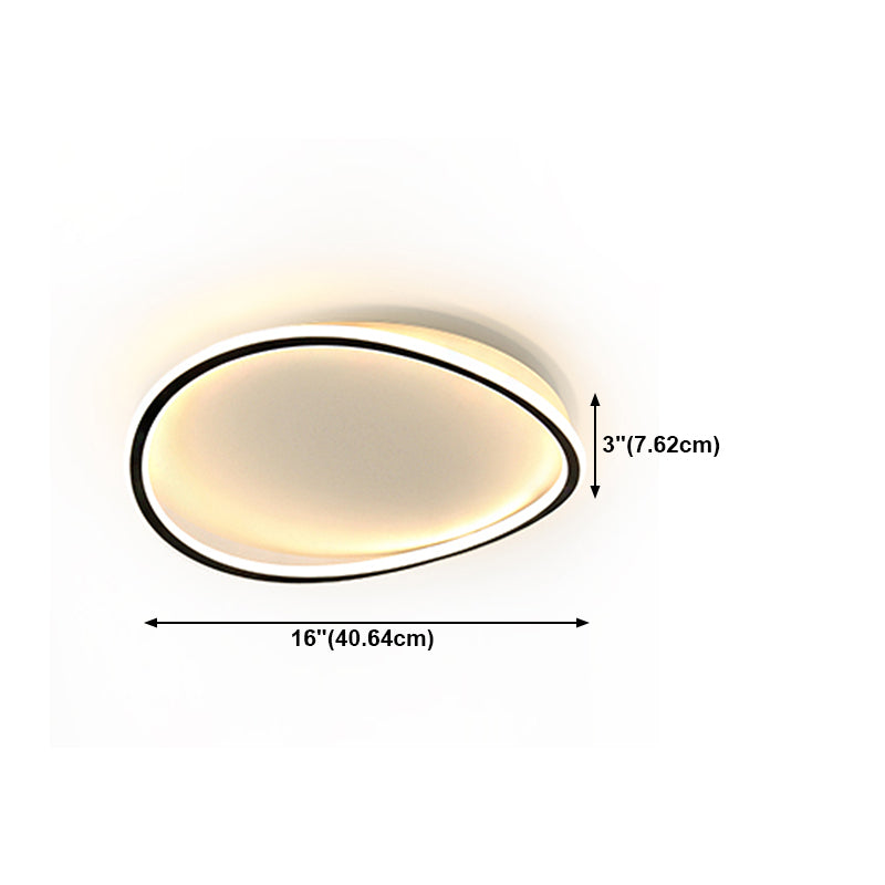 Black Flush Mount Ceiling Lighting Fixture Minimalist LED Metal Flush Mount Lighting