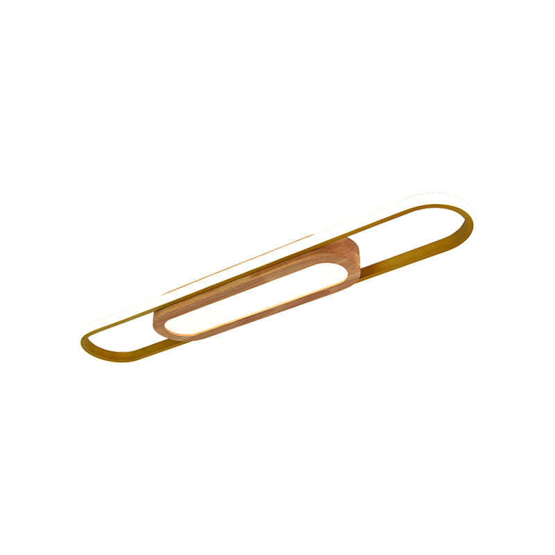 Luminaires de plafond affleurants modernes, plafonnier en bois pour salon