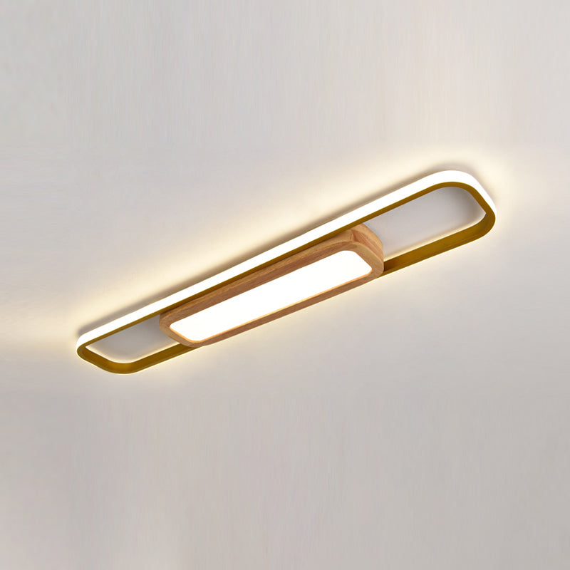 Luminaires de plafond affleurants modernes, plafonnier en bois pour salon