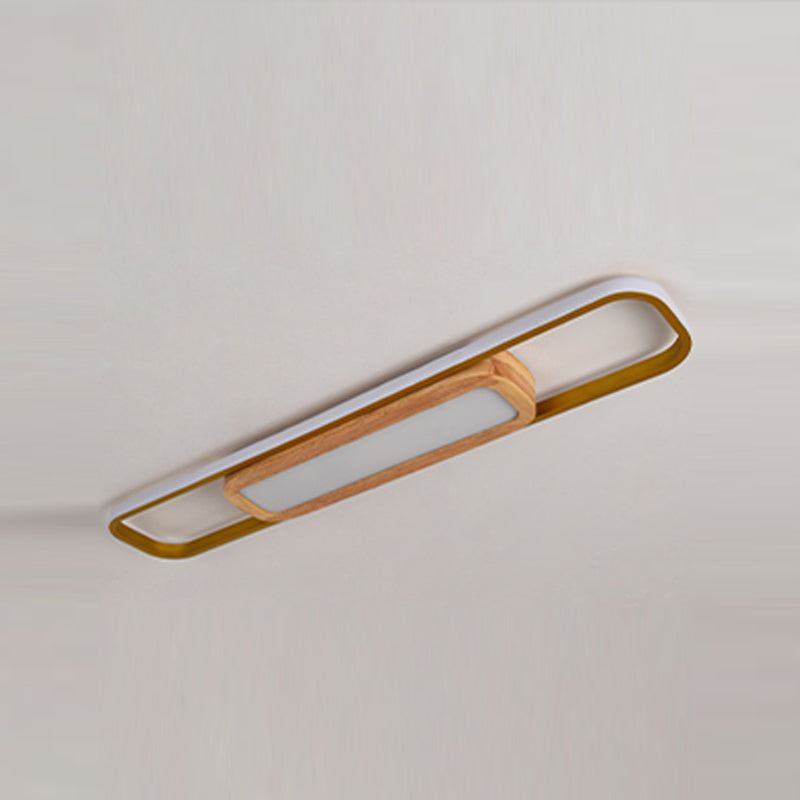 Luminaires de plafond affleurants modernes, plafonnier en bois pour salon