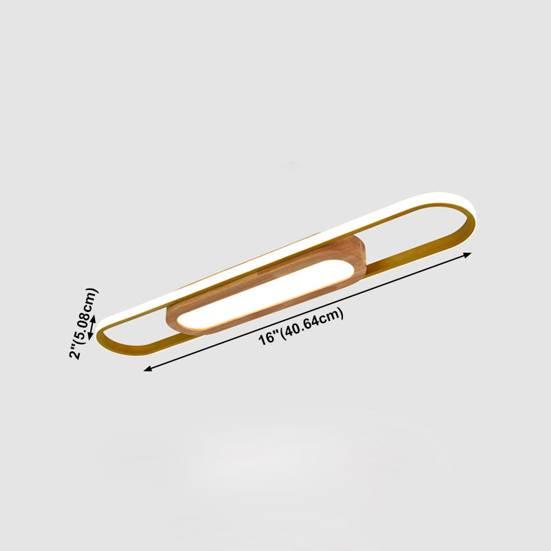Luminaires de plafond affleurants modernes, plafonnier en bois pour salon