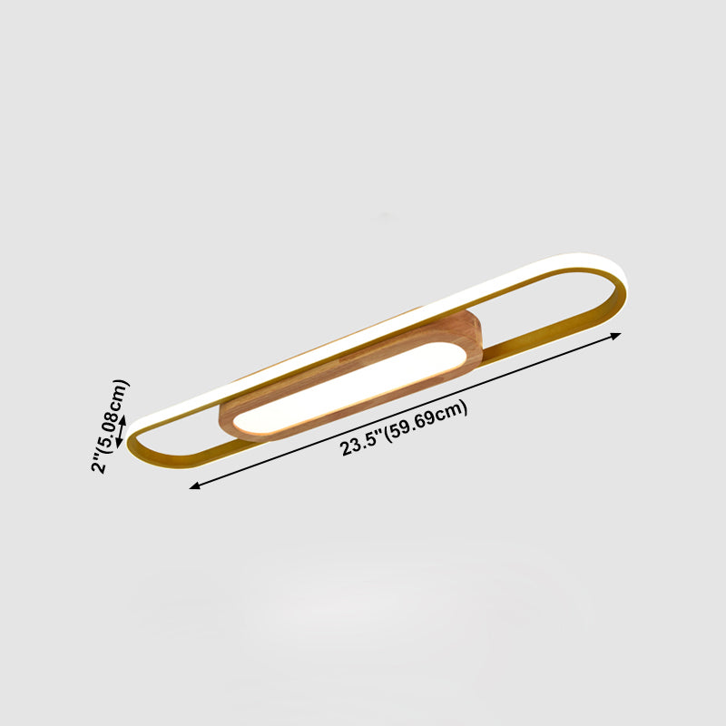 Luminaires de plafond affleurants modernes, plafonnier en bois pour salon