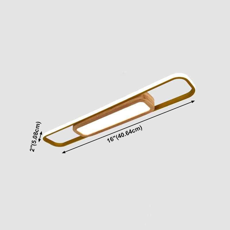 Luminaires de plafond affleurants modernes, plafonnier en bois pour salon