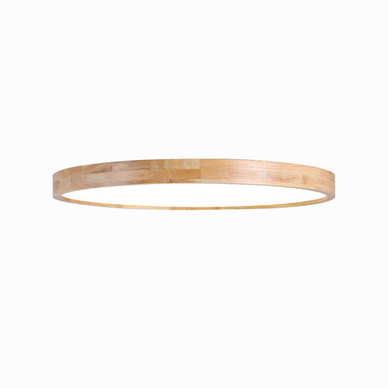 Luminaires de plafond affleurants contemporains en bois ronds montés au plafond