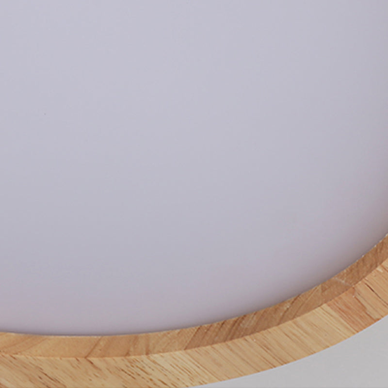Luminaires de plafond affleurants contemporains en bois ronds montés au plafond