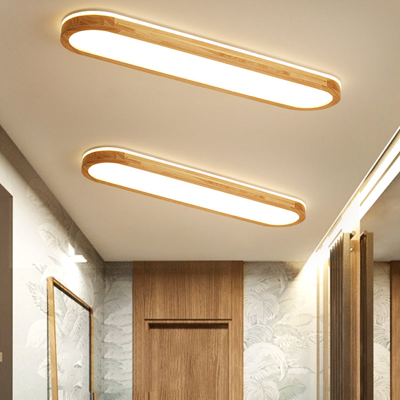 Luminaires de plafond encastrés modernes en bois, luminaires montés au plafond pour le salon