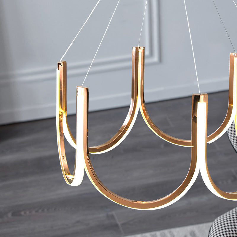 Luz de lámpara de metal posmoderna Ligera LED lineal LED lineal para sala de estar