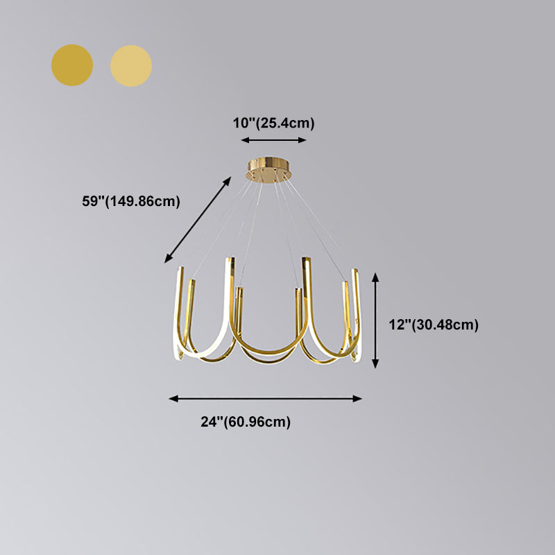 Luz de lámpara de metal posmoderna Ligera LED lineal LED lineal para sala de estar
