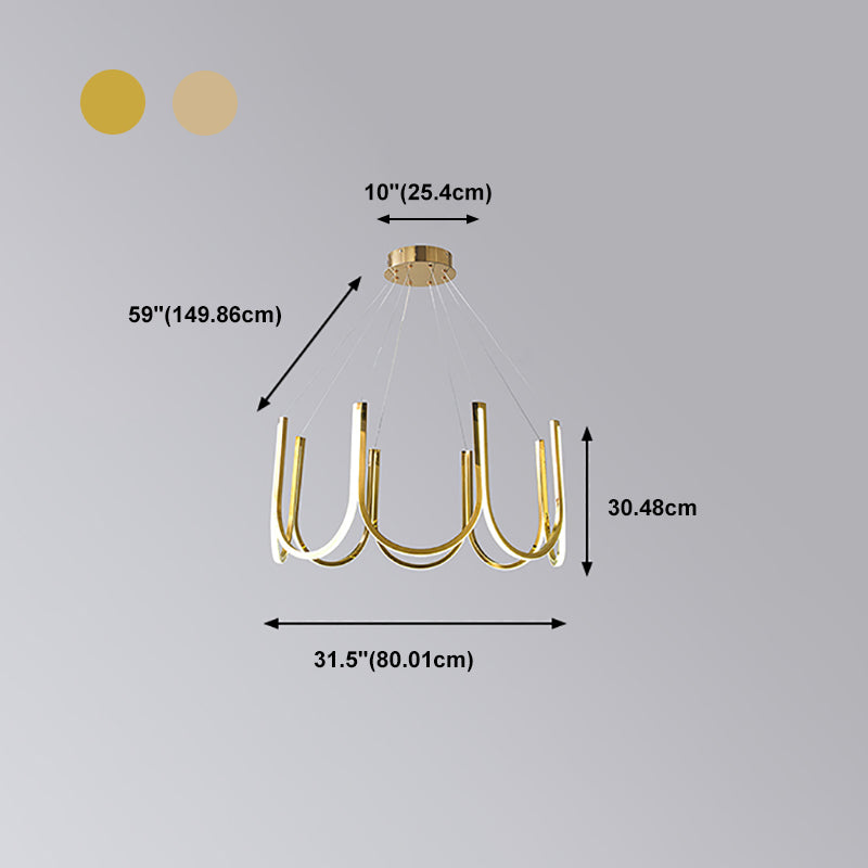 Luz de lámpara de metal posmoderna Ligera LED lineal LED lineal para sala de estar