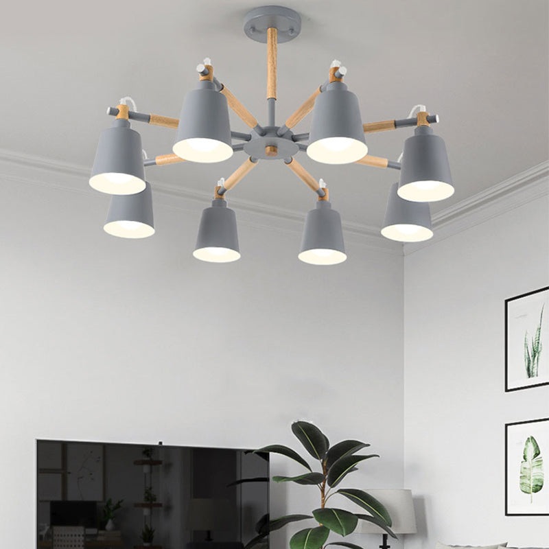 Nordic Multi Head Macron Chandelier Metal Chandelier Lighting Fixtures for Bedroom
