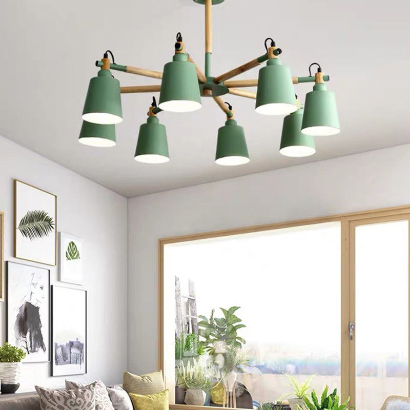Nordic Multi Head Macron Chandelier Metal Chandelier Lighting Fixtures for Bedroom