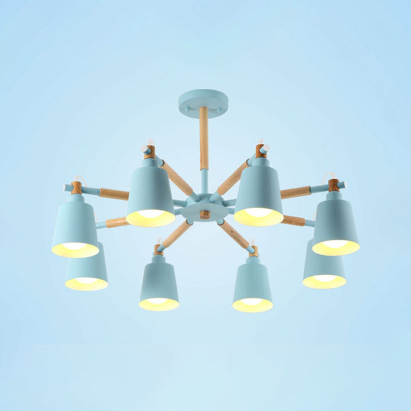 Nordic Multi Head Macron Chandelier Metal Chandelier Lighting Fixtures for Bedroom