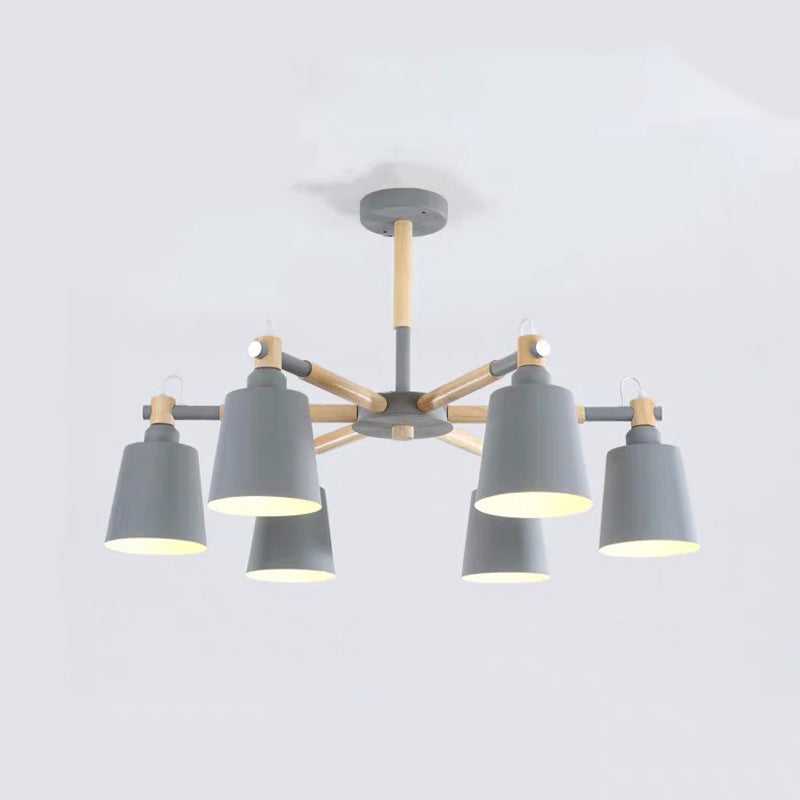 Nordic Multi Head Macron Chandelier Metal Chandelier Lighting Fixtures for Bedroom