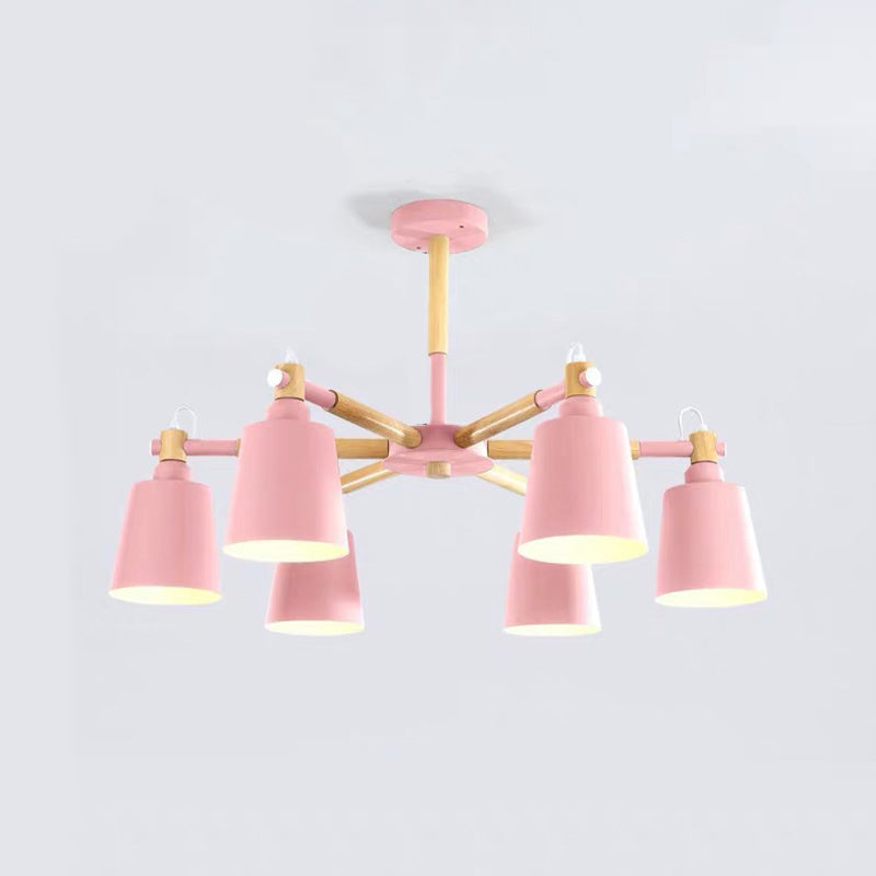 Nordic Multi Head Macron Chandelier Metal Chandelier Lighting Fixtures for Bedroom